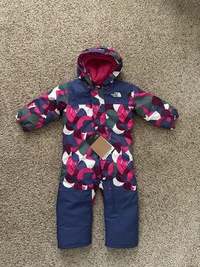 The North Face Toddler Hooded Insulated Jacket - Pink, Navy & Green